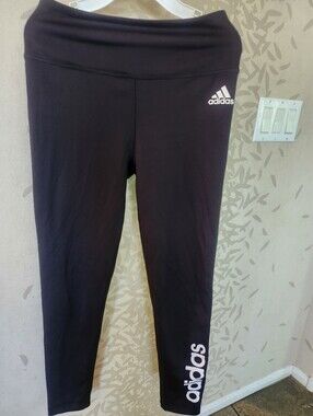 adidas Black Girls' Logo Performance Leggings